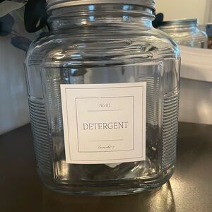 Clear Glass Detergent Jar